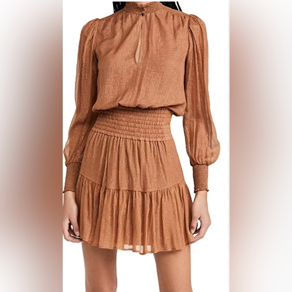 A.L.C. Silvie Striped Smocked Mini Dress.